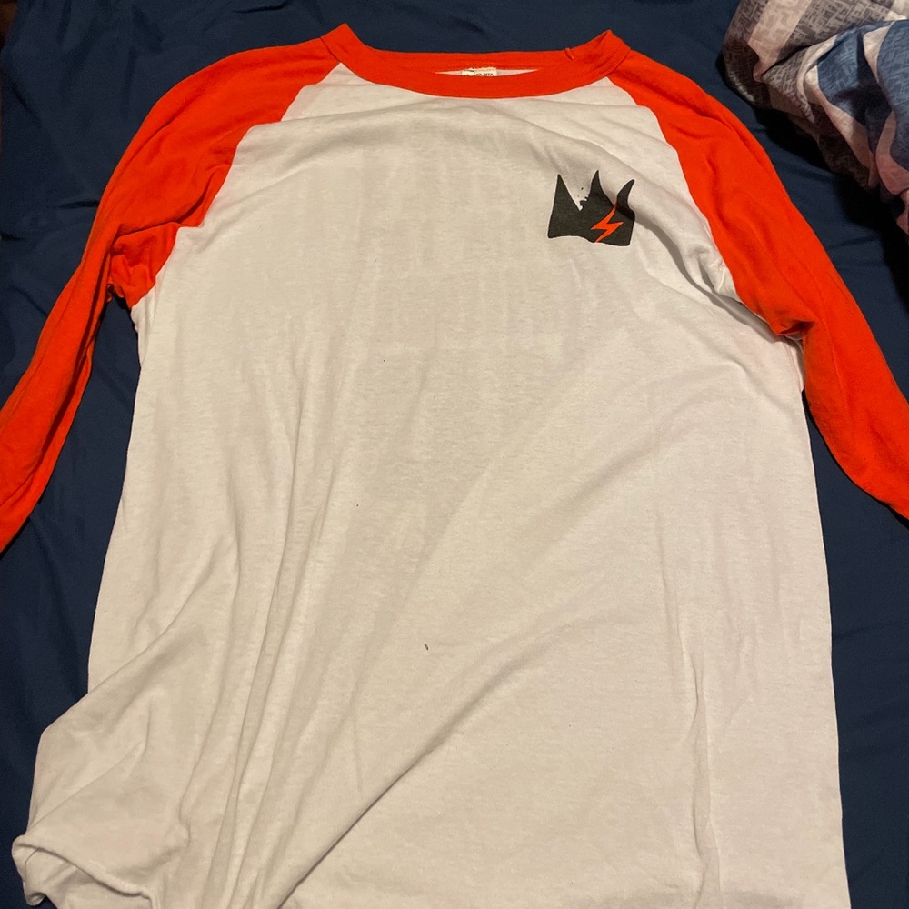 GCode nutrition logo crown shirt. White and orange.